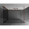 Mexen Kioto paroi de douche Walk-in 120 x 70 cm, cadre noir, or rose - 800-120-212-60-70-070