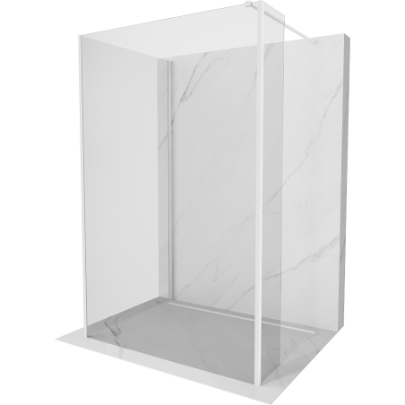 Mexen Kioto ścianka prysznicowa Walk-in 135 x 70 x 30 cm, transparent, biała - 800-135-070-221-20-00-030