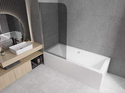 Mexen Felix paratia per vasca da bagno a 1 anta 70 x 140 cm, grafite, cromo - 890-070-001-01-40