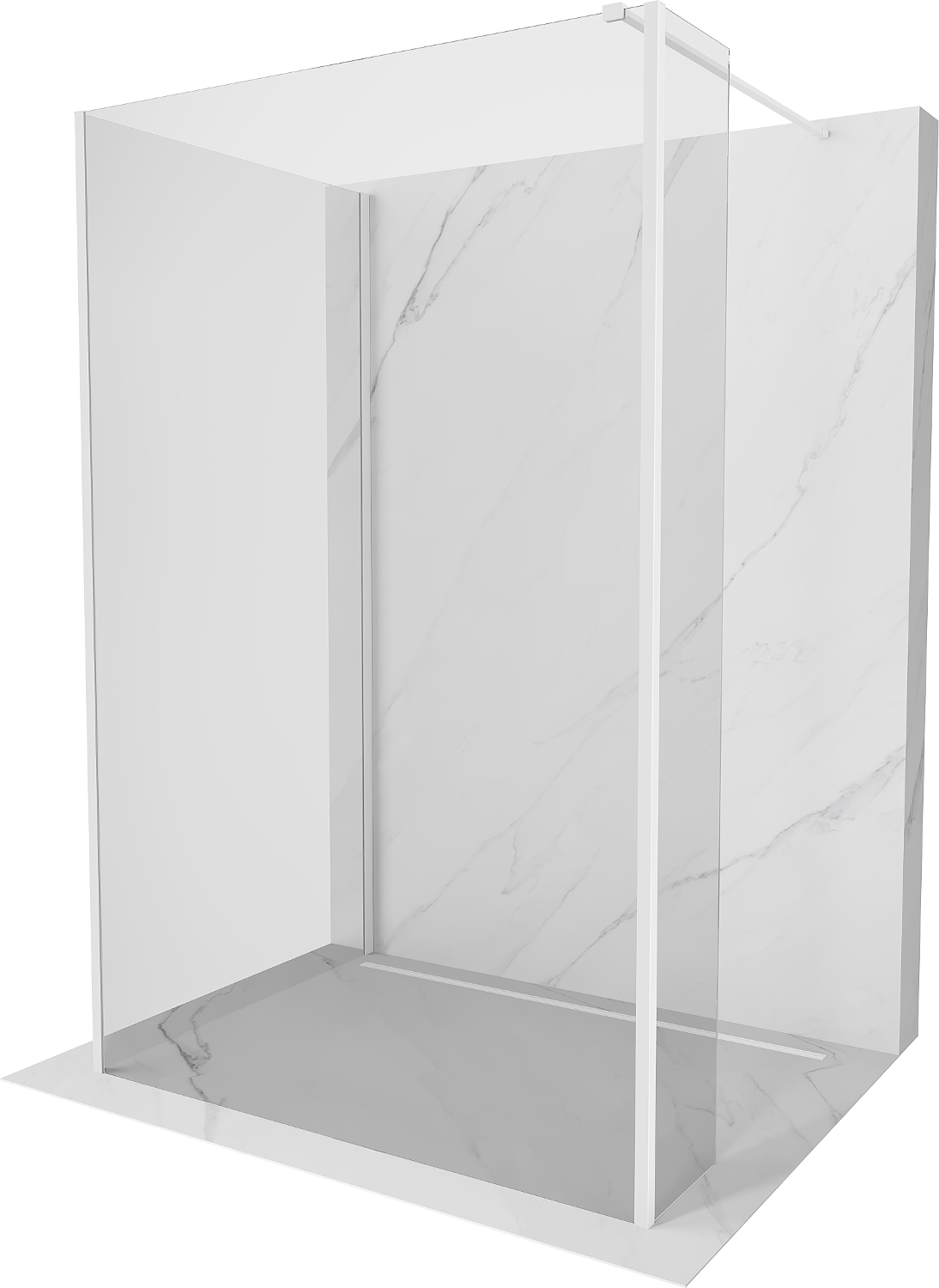 Mexen Kioto ścianka prysznicowa Walk-in 100 x 80 x 30 cm, transparent, biała - 800-100-080-221-20-00-030