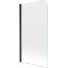 Mexen Felix badwand scherm 1-delig 70 x 140 cm, transparant, zwart - 890-070-001-70-00
