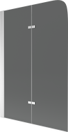 Mexen Felix badwand tweedelig 80 x 140 cm, grafiet, chroom - 890-080-002-01-40