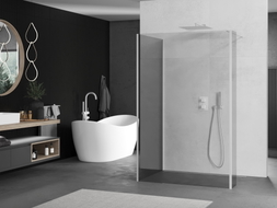 Mexen Kioto tuš paravan Walk-in 120 x 100 x 30 cm, proziran, bijeli - 800-120-100-221-20-00-030