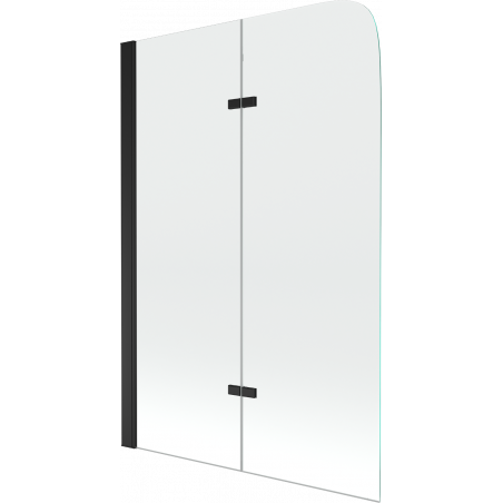 Mexen Felix 2-panel bath screen 80 x 140 cm, transparent, black - 890-080-002-70-00