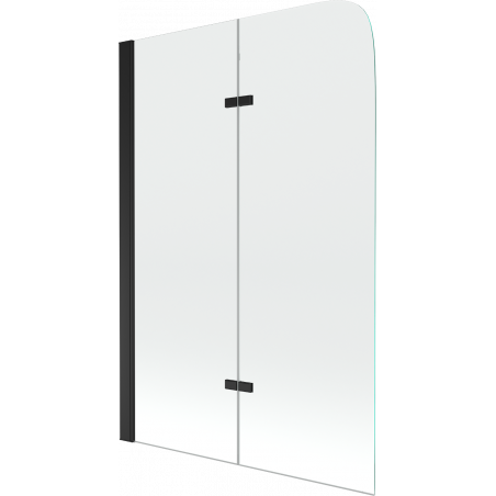 Mexen Felix badwand 2-delig 80 x 140 cm, transparant, zwart - 890-080-002-70-00