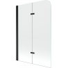 Mexen Felix 2-panel bath screen 80 x 140 cm, transparent, black - 890-080-002-70-00