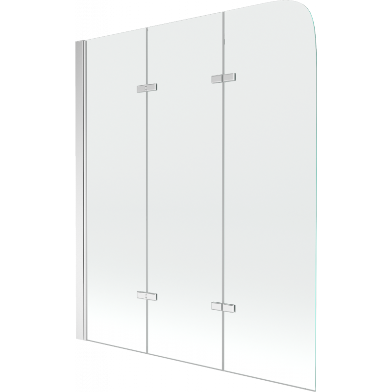 Mexen Felix Badewannenfaltwand 3-teilig 120 x 140 cm, transparent, chrom - 890-120-003-01-00