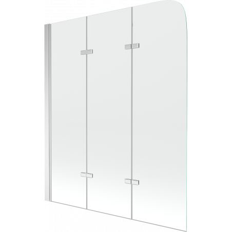 Mexen Felix badwand 3-delig 120 x 140 cm, transparant, chroom - 890-120-003-01-00