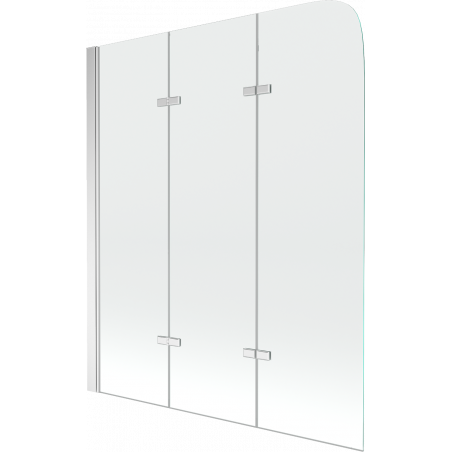 Mexen Felix divisória de banheira 3 painéis 120 x 140 cm, transparente, cromado - 890-120-003-01-00