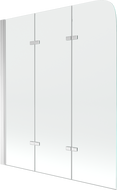 Mexen Felix badwand 3-delig 120 x 140 cm, transparant, chroom - 890-120-003-01-00