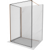 Mexen Kioto Walk-in Shower Screen 130 x 80 cm, Black Frame, Rose Gold - 800-130-212-60-70-080