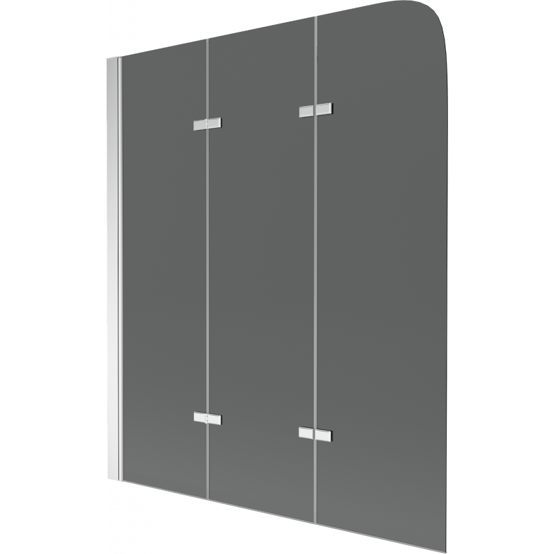 Mexen Felix paravento da vasca da bagno a 3 ante 120 x 140 cm, grafite, cromo - 890-120-003-01-40