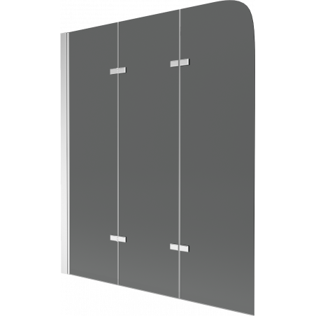 Mexen Felix 3-panel Bath Screen 120 x 140 cm, Graphite, Chrome - 890-120-003-01-40