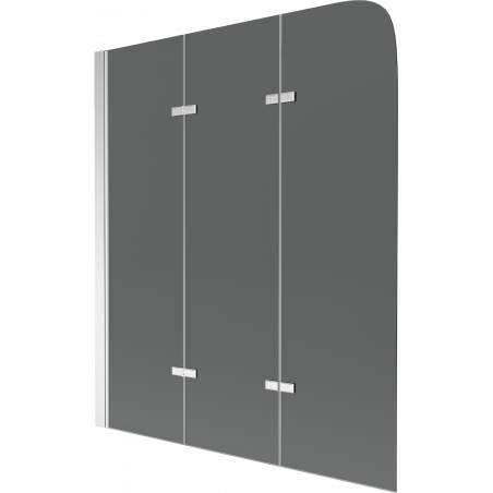 Mexen Felix παραβάν μπανιέρας 3 πτυσσόμενα 120 x 140 cm, γραφίτης, χρώμιο