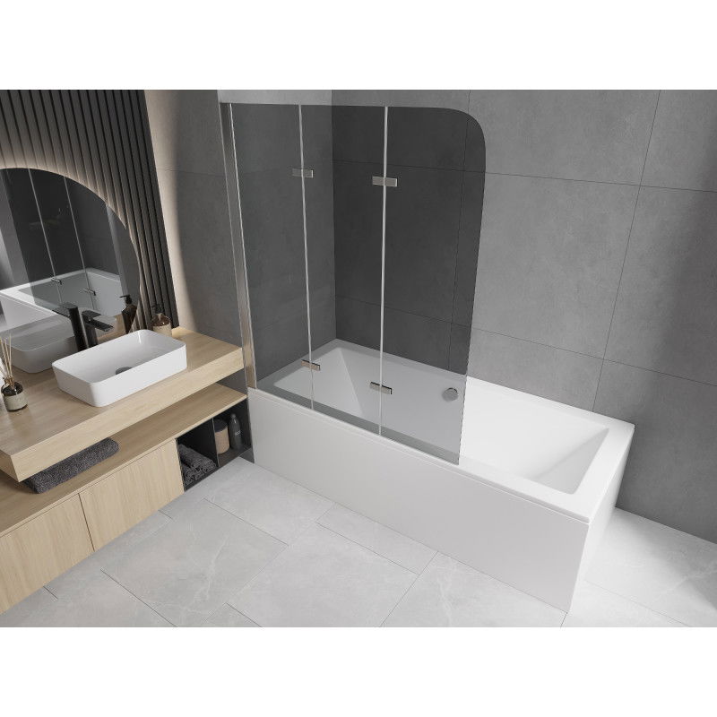 Mexen Felix badwand 3-delig 120 x 140 cm, grafiet, chroom - 890-120-003-01-40