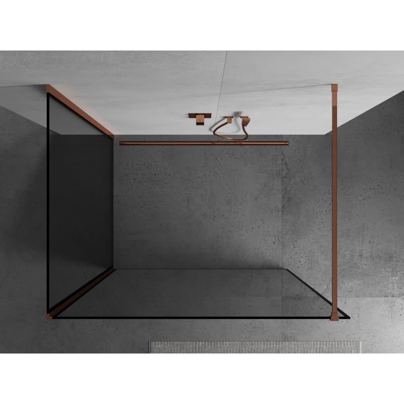 Mexen Kioto dušisein Walk-in 120 x 90 cm, must raam, roosa kuld - 800-120-212-60-70-090