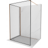 Mexen Kioto douchewand Walk-in 140 x 100 cm, zwarte omlijsting, roze goud - 800-140-212-60-70-100