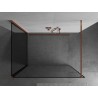 Mexen Kioto Staklena pregrada za tuš Walk-in 120 x 100 cm, crni okvir, ružičasto zlato - 800-120-212-60-70-100