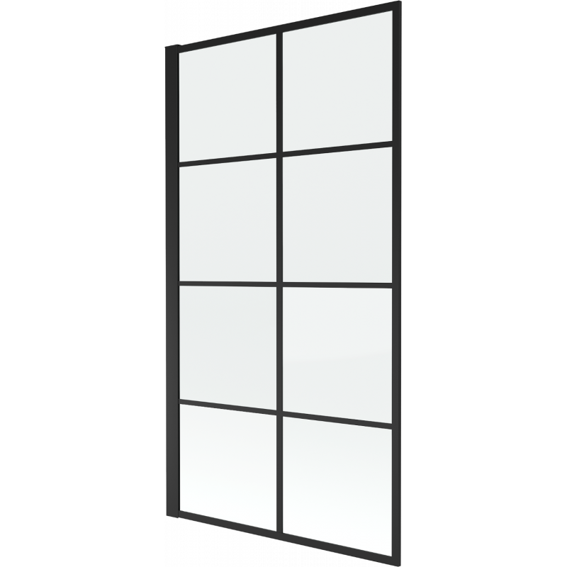 Mexen Alex badscherm 1-delig 80 x 140 cm, zwart raster vast - 893-080-000-70-77