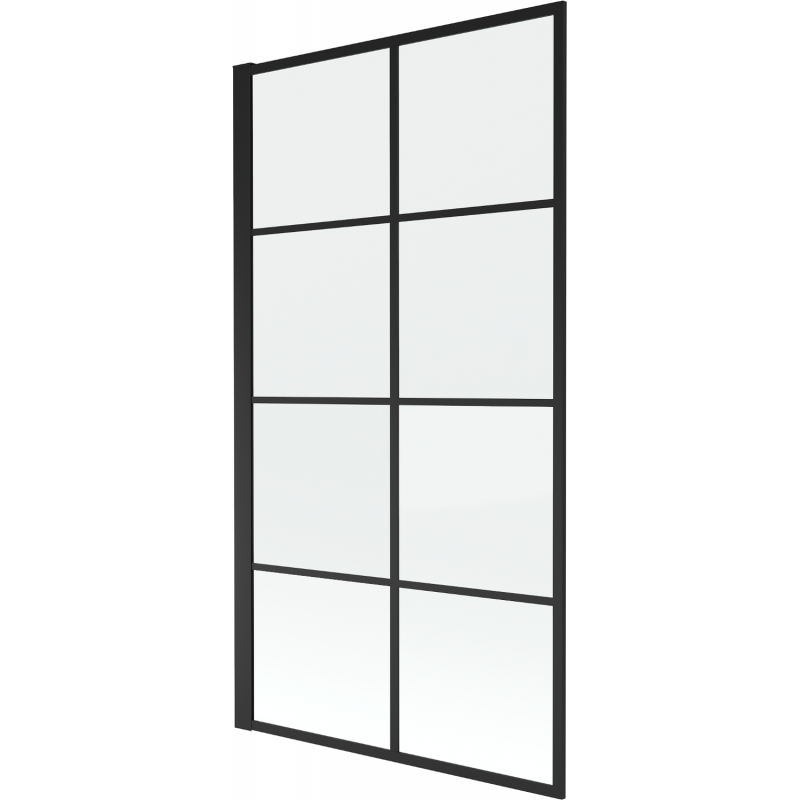 Mexen Alex badwandpaneel 1-delig 80 x 140 cm, zwart raster fix - 893-080-000-70-77