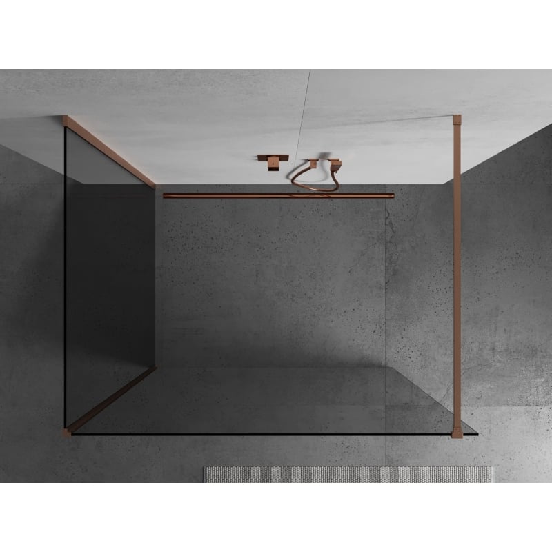 Mexen Kioto dušisein Walk-in 130 x 80 cm, läbipaistev, harjatud vask - 800-130-212-65-00-080