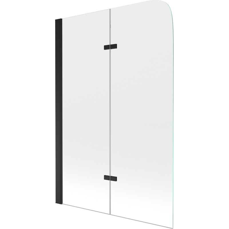 Mexen Felix paravan za kadu 2-krilni 100 x 140 cm, prozirni, crni - 890-100-002-70-00