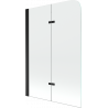 Mexen Felix Badezëmmer-Paravent 2-Flillek 100 x 140 cm, transparent, schwaarz - 890-100-002-70-00