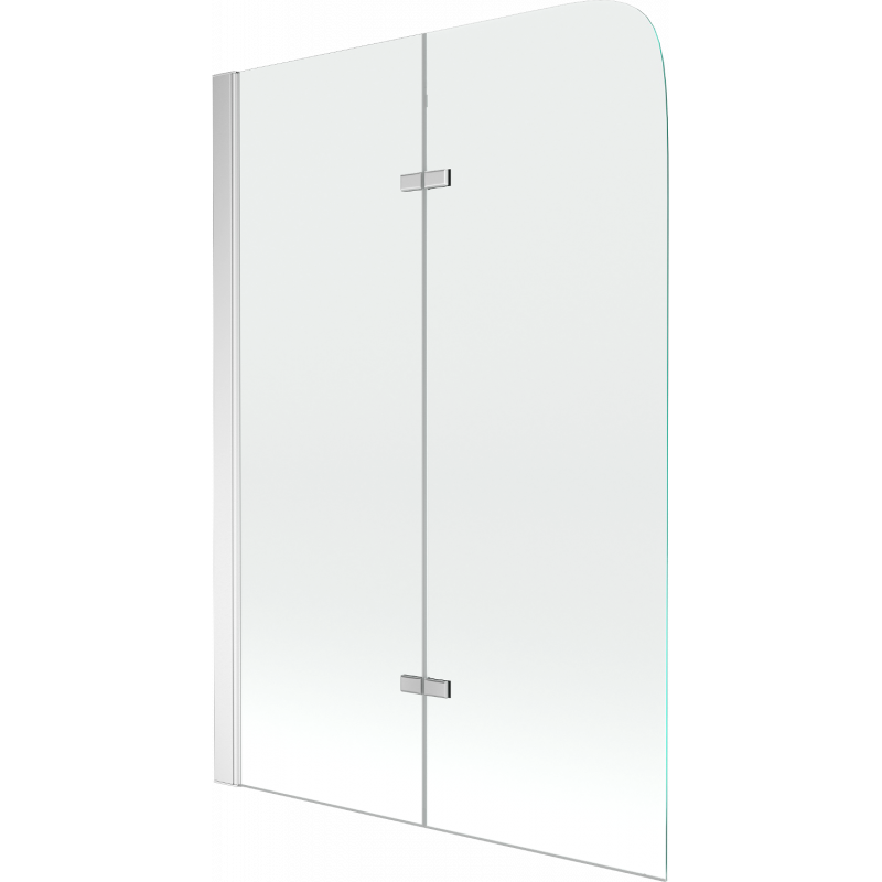 Mexen Felix badwand 2-delig 100 x 140 cm, transparant, chroom - 890-100-002-01-00