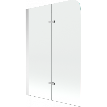 Mexen Felix badwand 2-delig 100 x 140 cm, transparant, chroom - 890-100-002-01-00