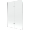 Mexen Felix badwand 2-delig 100 x 140 cm, transparant, chroom - 890-100-002-01-00