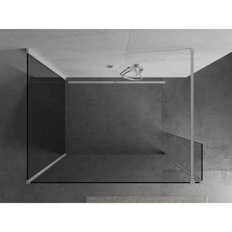 Mexen Kioto paroi de douche Walk-in 130 x 80 x 40 cm, transparent, blanc - 800-130-080-221-20-00-040
