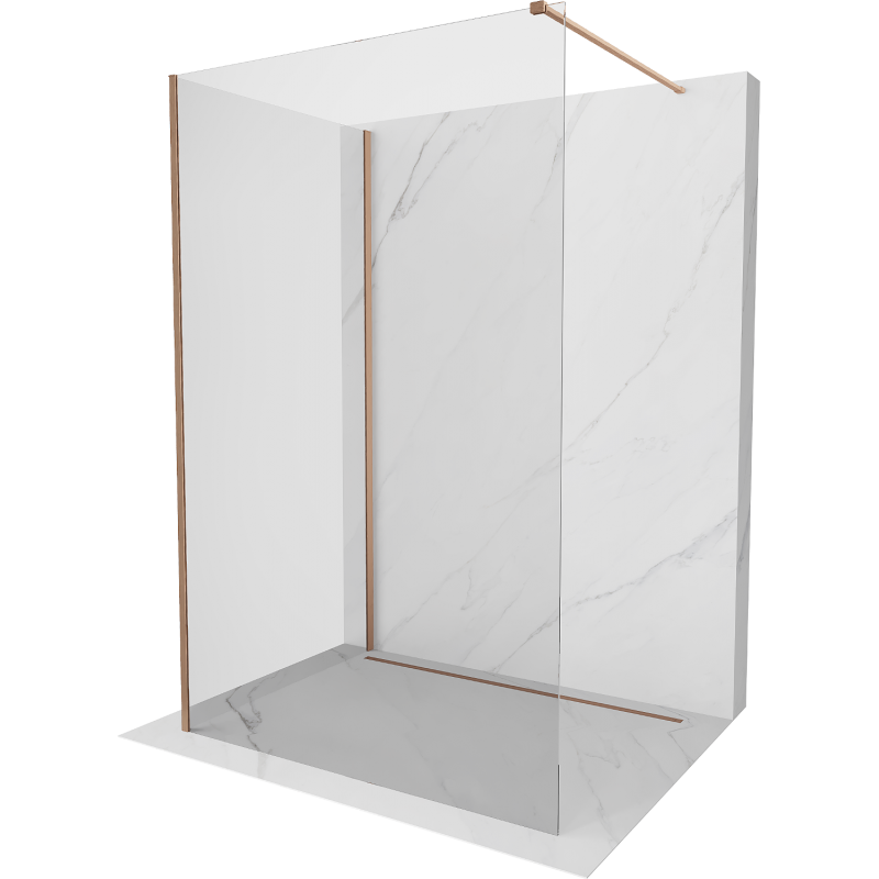 Mexen Kioto paroi de douche Walk-in 135 x 90 cm, transparent, cuivre brossé - 800-135-212-65-00-090