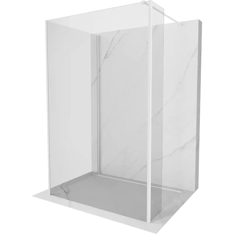 Mexen Kioto paroi de douche Walk-in 100 x 100 x 40 cm, transparent, blanc - 800-100-100-221-20-00-040