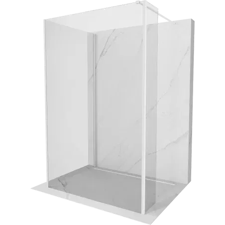 Mexen Kioto paroi de douche Walk-in 100 x 100 x 40 cm, transparent, blanc - 800-100-100-221-20-00-040