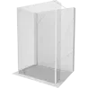 Mexen Kioto paroi de douche Walk-in 100 x 100 x 40 cm, transparent, blanc - 800-100-100-221-20-00-040