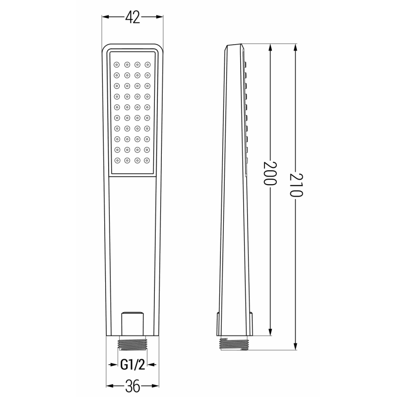 Mexen R-72 Duschkopf 1-funktional, schwarz - 79572-70