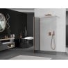Mexen Kioto Duschewand Walk-in 125 x 110 cm, transparent, gebürstetes Messing - 800-125-212-65-00-110