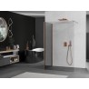 Mexen Kioto tuš pregrada Walk-in 140 x 110 cm, prozirna, brušeni bakar - 800-140-212-65-00-110