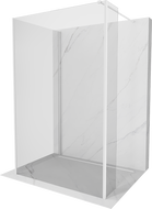 Mexen Kioto Duschvägg Walk-in 120 x 120 x 40 cm, transparent, vit - 800-120-120-221-20-00-040