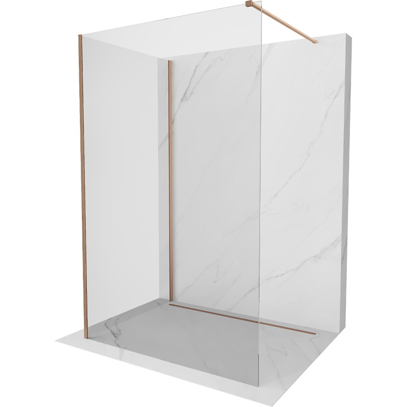 Mexen Kioto zidna ploča za tuširanje Walk-in 120 x 115 cm, prozirna, brušena bakra - 800-120-212-65-00-115