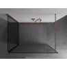 Mexen Kioto Duschwand Walk-in 100 x 70 cm, schwarzer Rahmen, gebürstetes Kupfer - 800-100-212-65-70-070