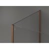 Mexen Kioto Duschwand Walk-in 100 x 70 cm, schwarzer Rahmen, gebürstetes Kupfer - 800-100-212-65-70-070