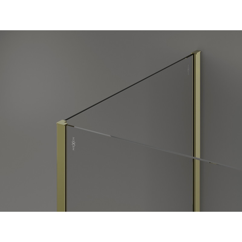 Mexen Kioto dušisein Walk-in 120 x 70 x 30 cm, läbipaistev, kuldne - 800-120-070-221-50-00-030