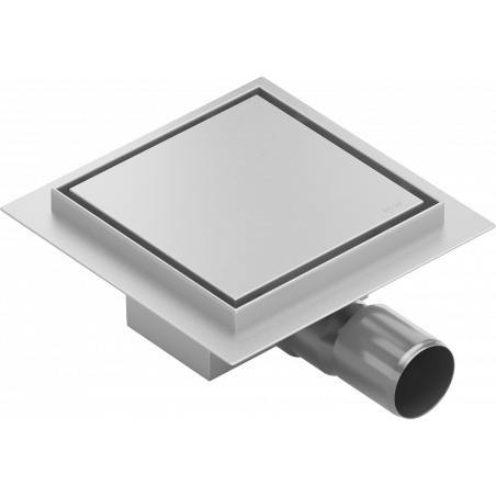 Mexen Flat-Q M13 floor inlet square 12 x 12 cm, inox - 1010012