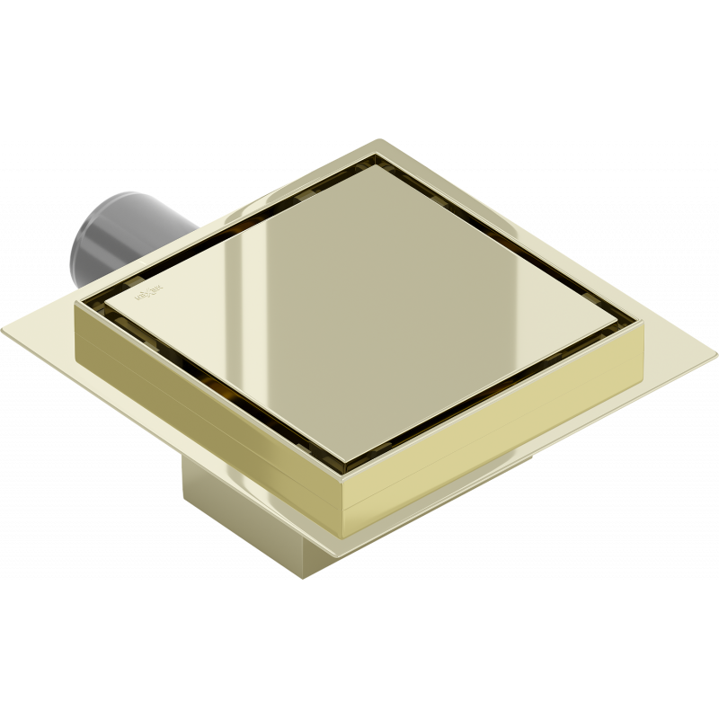 Mexen Flat-Q M13 vierkante vloerafvoer 12 x 12 cm, goud - 1510012