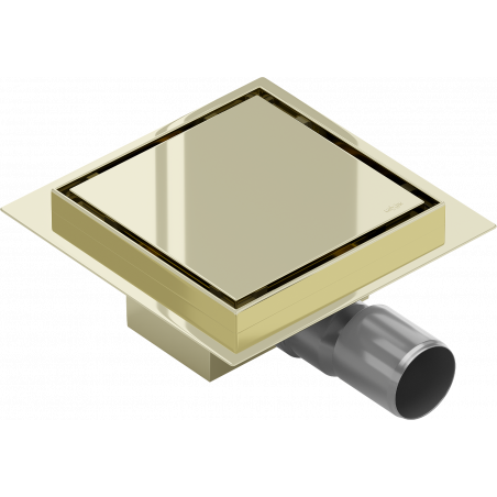 Mexen Flat-Q M13 vierkante vloerdrain 12 x 12 cm, goud - 1510012