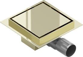 Mexen Flat-Q M13 vierkante vloerafvoer 12 x 12 cm, goud - 1510012
