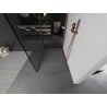 Mexen Kioto Duschwand Walk-in 140 x 110 cm, schwarzer Rahmen, gebürstetes Kupfer - 800-140-212-65-70-110