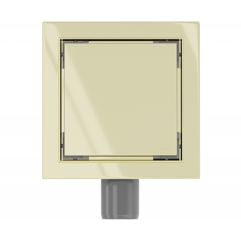 Mexen Flat-Q M13 kvadratisk golvbrunn 15 x 15 cm, guld - 1510015
