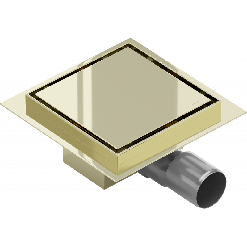 Mexen Flat-Q M13 kvadratisk golvbrunn 15 x 15 cm, guld - 1510015